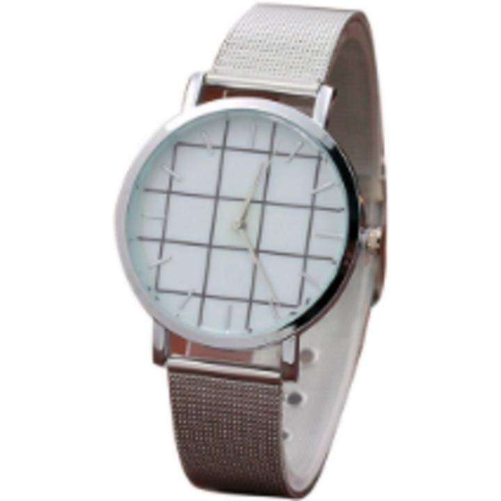 Hidzo Horloge Vakjes ø 37 mm - Zilver - Kunstleer