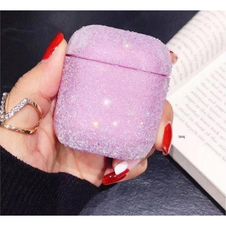 Hidzo hoes voor Apple's Airpods - Hard Case - Glitter - Paars