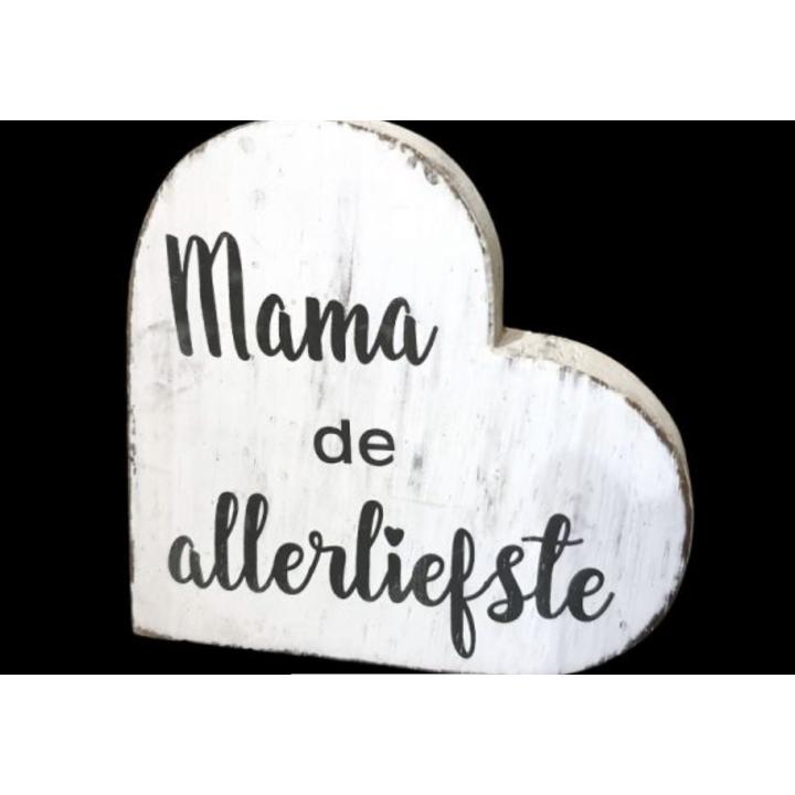 Teksthart Mama de allerliefste / Antique white / moederdag / verjaardag / cadeau