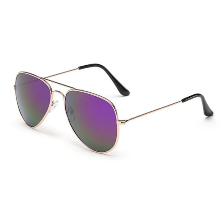Hidzo Pilotenbril Brons - UV 400 - Paarse Glazen