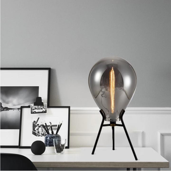 Smoke Glas Tafellamp – ⌀30cm – H62cm – Manza living
