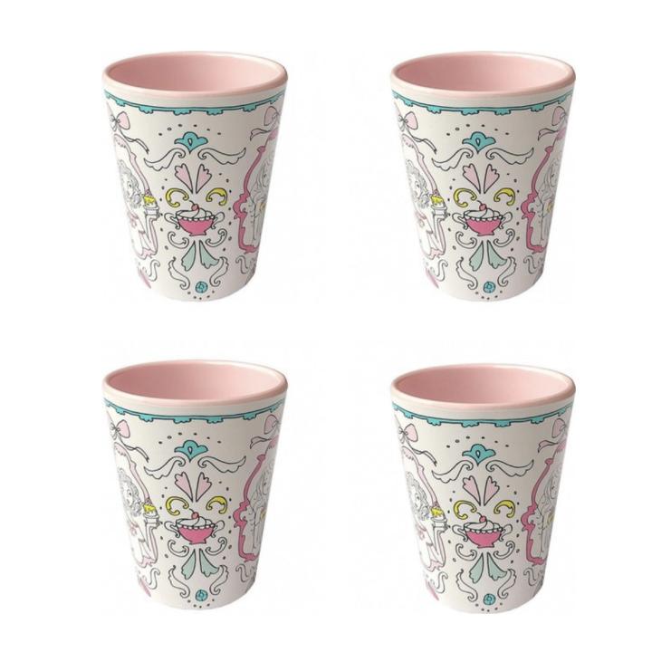 Jill - Set van 4 bekers 0,23 L - Roze - Melamine