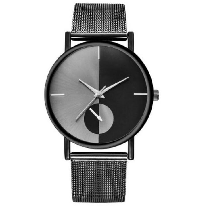 Hidzo Horloge Bowake ø 37 mm - Zwart/Zwart - Inclusief horlogedoosje