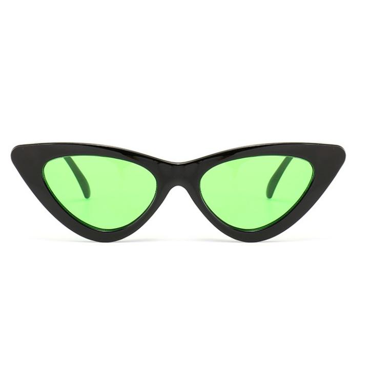 Hidzo Zonnebril Cat Eye Zwart - UV 400 - Groene Glzen