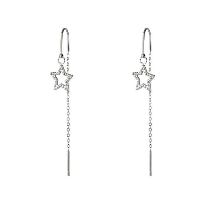 Hidzo oorbellen - Star Dangle - Zilverkleurig - Stainless Steel