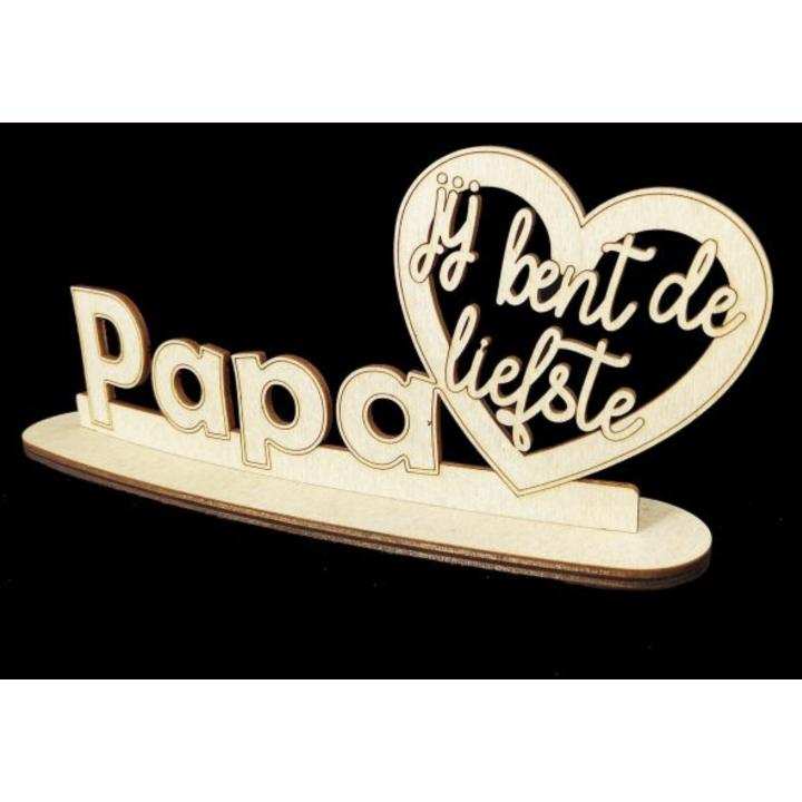 Tekstbord op voetstuk - Papa jij bent de liefste