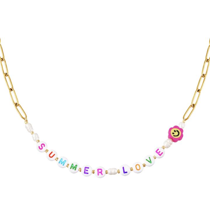 Summer Love Ketting - Yehwang - Sieraden - Juwelen - Goudkleurig - Stainless Steel - Polymer Clay - Pearl