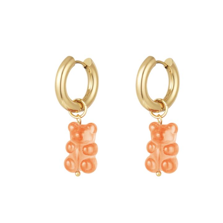 Earrings Gummy Bear - Yehwang - Oorbellen - One size - Goud/Oranje