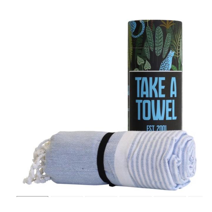 Hamamdoek - Take A Towel - saunadoek - 100x180cm - 100% katoen blauw