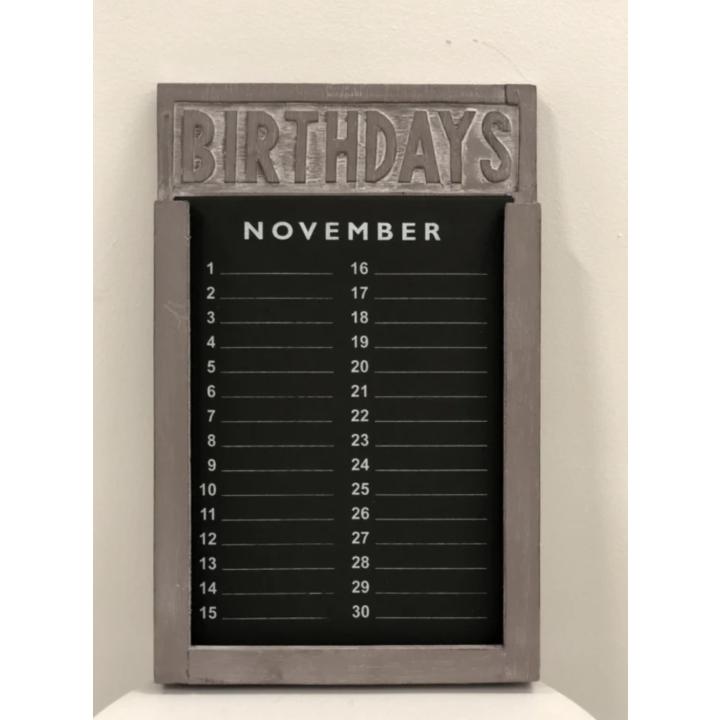 houten verjaardag kalender taupe 35 cm verjaardagskalender