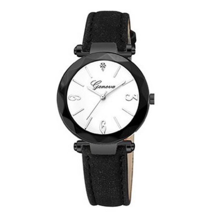 Geneva Horloge H299 - Zwart/Wit in een doosje