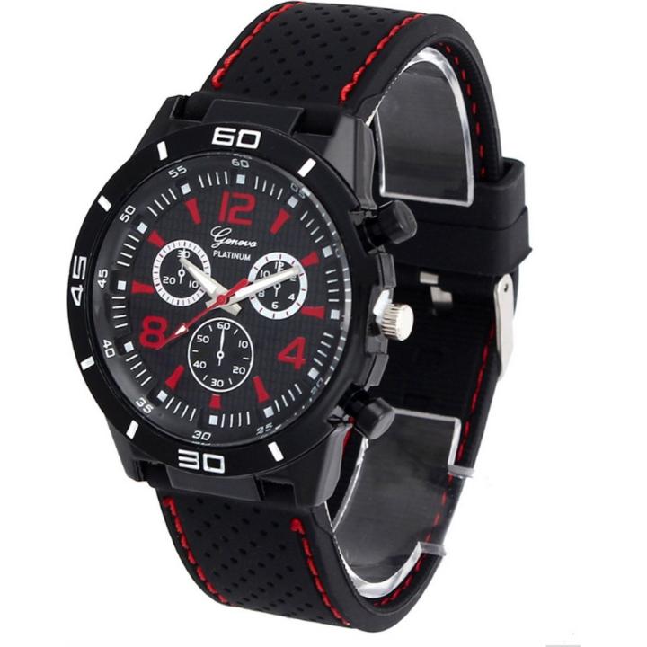 Hidzo Horloge Geneve Sport ø 37 mm - Rood - Inclusief horlogedoosje