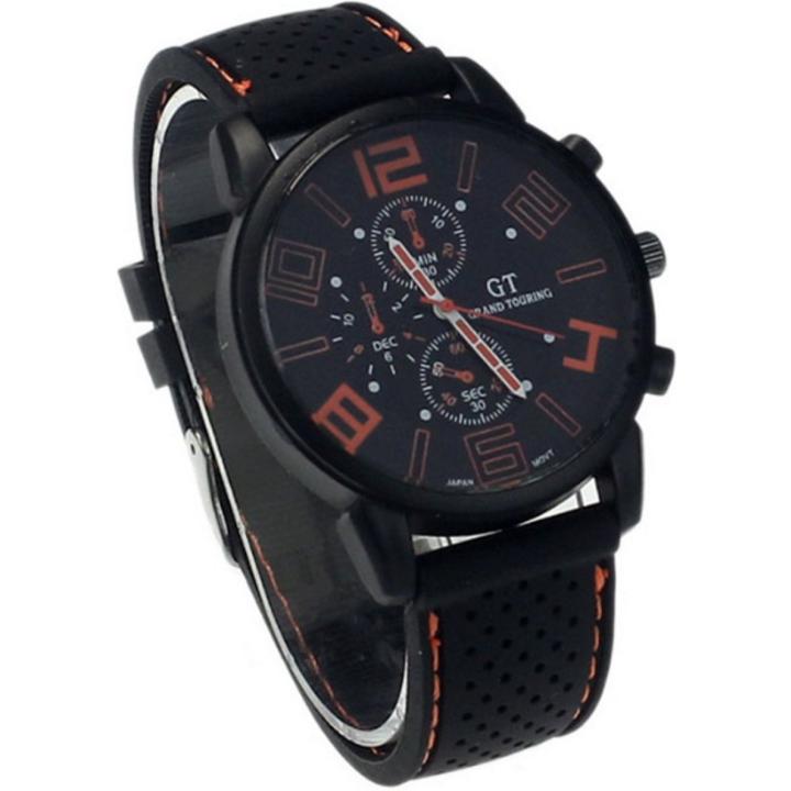 Hidzo Horloge Grand Touring ø 40 mm - Oranje - Inclusief horlogedoosje