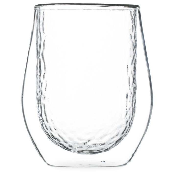 Gehamerd Dubbelwandig theeglas -Borosilicaatglas -  Cadeau Mannen - Vaderdag - Verjaardag - Geschenk Vader - Papa kados