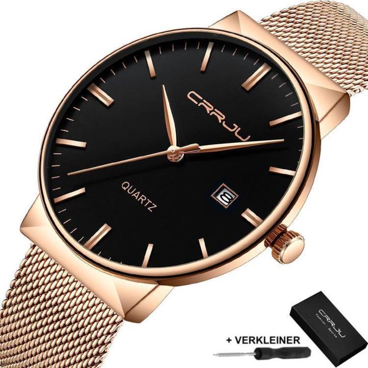 CRRJU Horloge - Unisex - Staal - Rosé / Zwart - 41MM