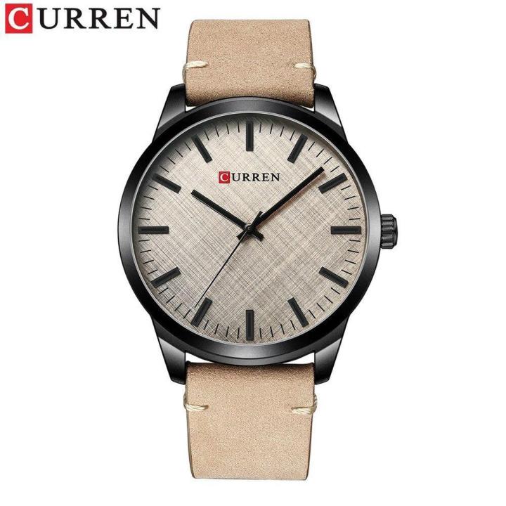 Hidzo Mannen Horloge Curren Ø 50 - Met Datumaanduiding - Bruin/Bruin - Kunstleer - Inclusief Horlogedoosje