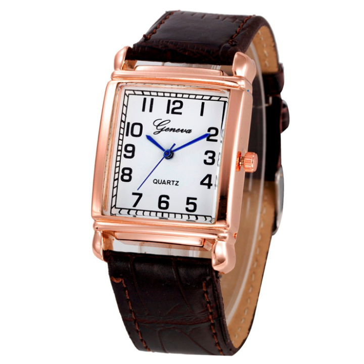 Hidzo Horloge Geneva Quartz Ø 37/29 - Bruin - Kunstleer