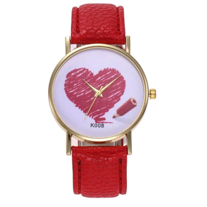 Hidzo Horloge Hart Ø 39 - Rood