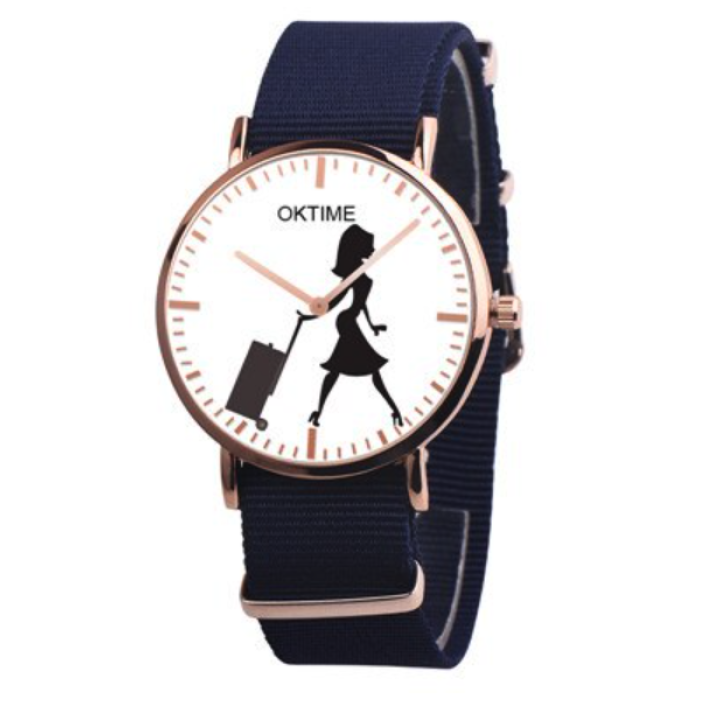 Hidzo Horloge Oktime Reizen Ø 41 - Donkerblauw