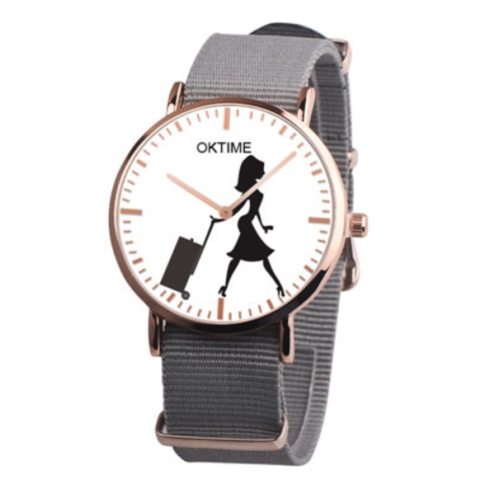 Hidzo Horloge Oktime Reizen Ø 41 - Grijs