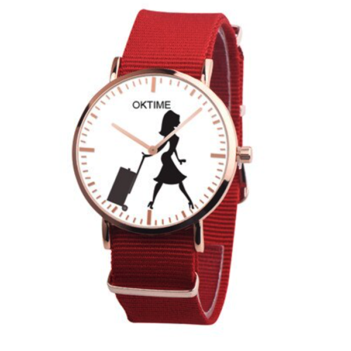 Hidzo Horloge Oktime Reizen Ø 41 - Rood