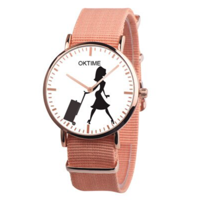 Hidzo Horloge Oktime Reizen Ø 41 - Rose