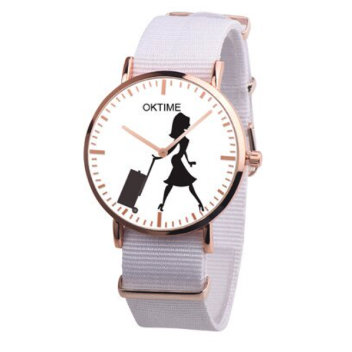 Hidzo Horloge Oktime Reizen Ø 41 - Wit