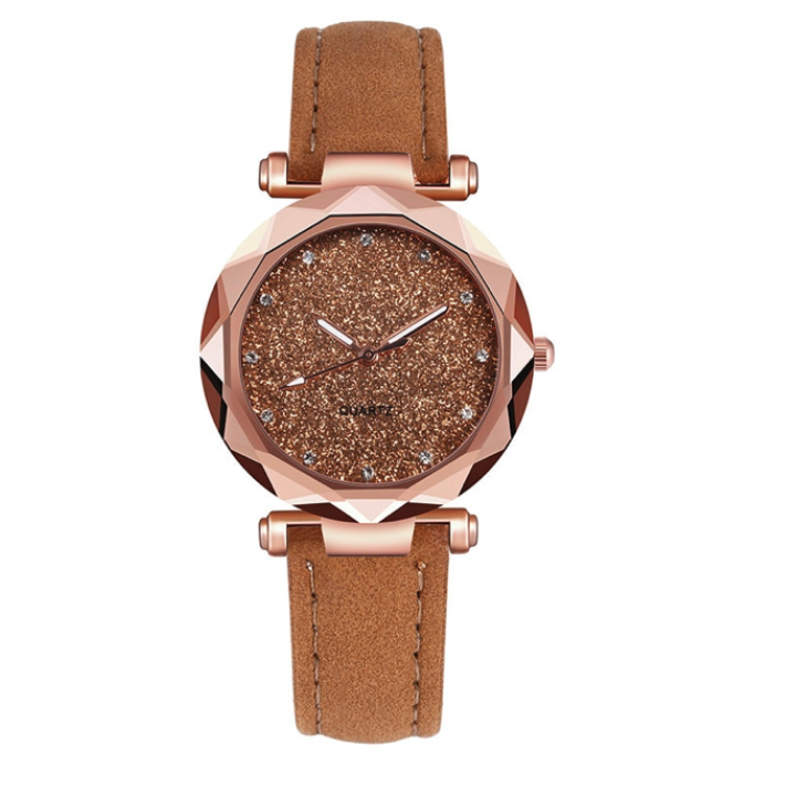 Hidzo Horloge Quartz Ø 38 - Bruin/Rose