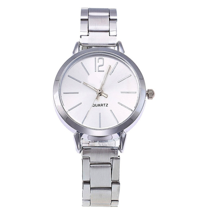 Hidzo Horloge Quartz Ø 29 - Zilver/Wit - Staal