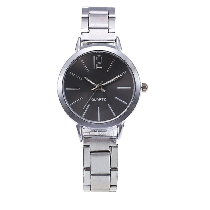Hidzo Horloge Quartz Ø 29 - Zilver/Zwart - Staal