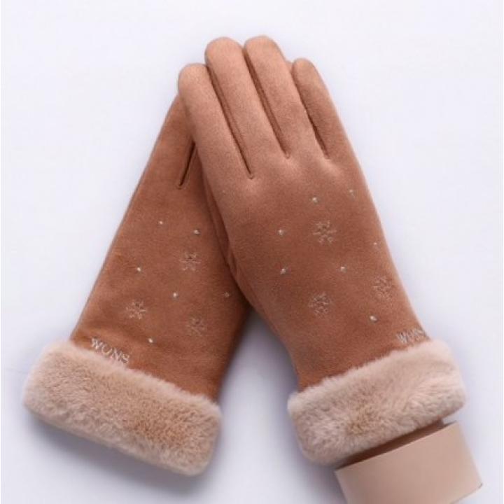 Hidzo Handschoenen - Sneeuwvlok - Bruin - S/M