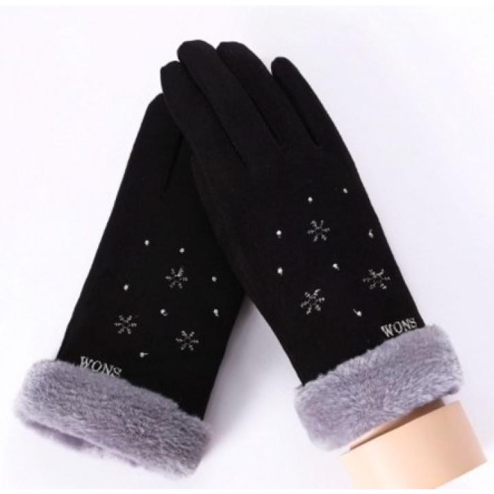 Hidzo Handschoenen - Sneeuwvlok - Zwart - S/M