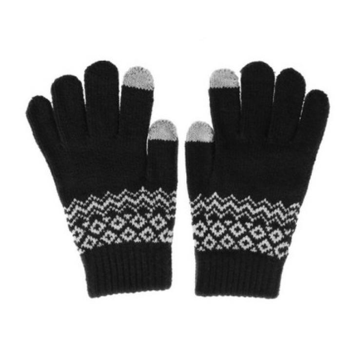 Hidzo Handschoenen - Zwart Wit - Touch Vingertop - S/M