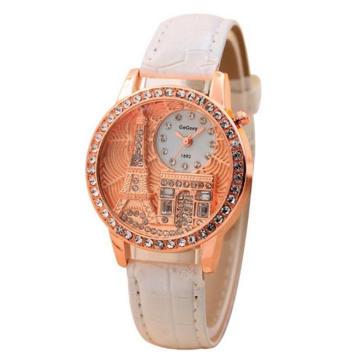 Hidzo Horloge Parijs - Ø 38 mm - Wit - Kunstleer