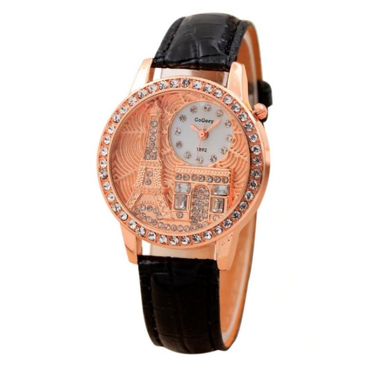 Hidzo Horloge Parijs - Ø 38 mm - Zwart - Kunstleer