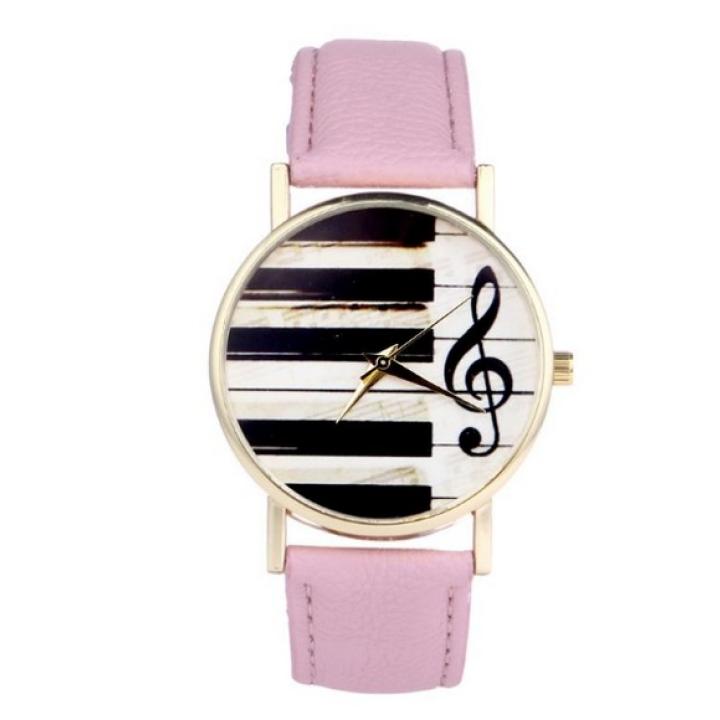 Hidzo Horloge Piano - Ø 37 mm - Roze - Kunststof
