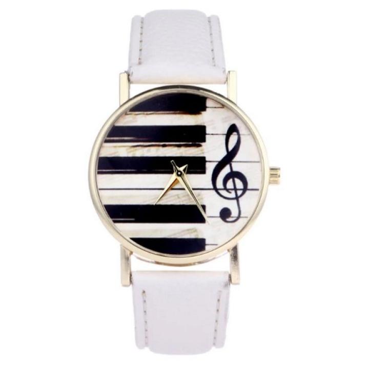 Hidzo Horloge Piano - Ø 37 mm - Wit - Kunststof