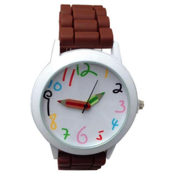 Hidzo Horloge Potlood - Ø 39 mm - Bruin - Siliconen
