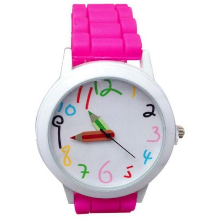 Hidzo Horloge Potlood - Ø 39 mm - Donder Roze - Siliconen