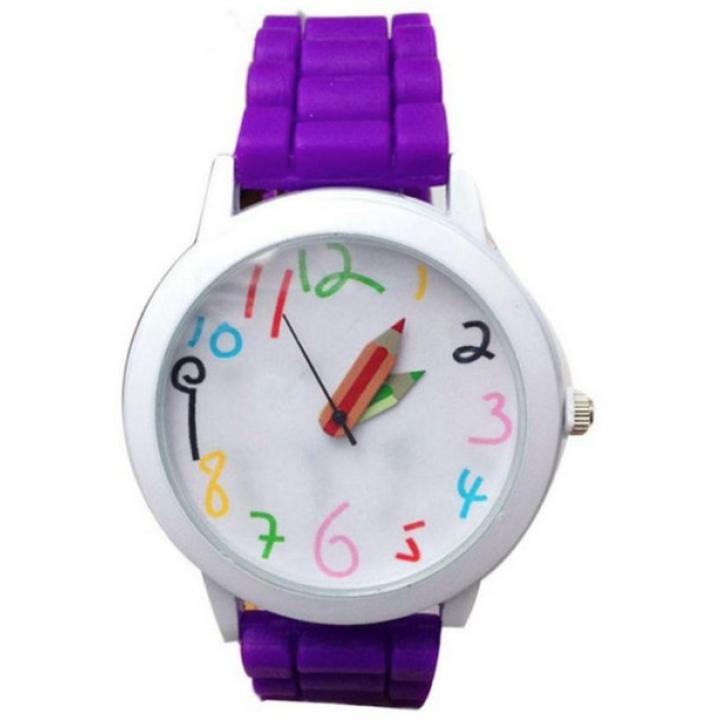 Hidzo Horloge Potlood - Ø 39 mm - Paars - Siliconen