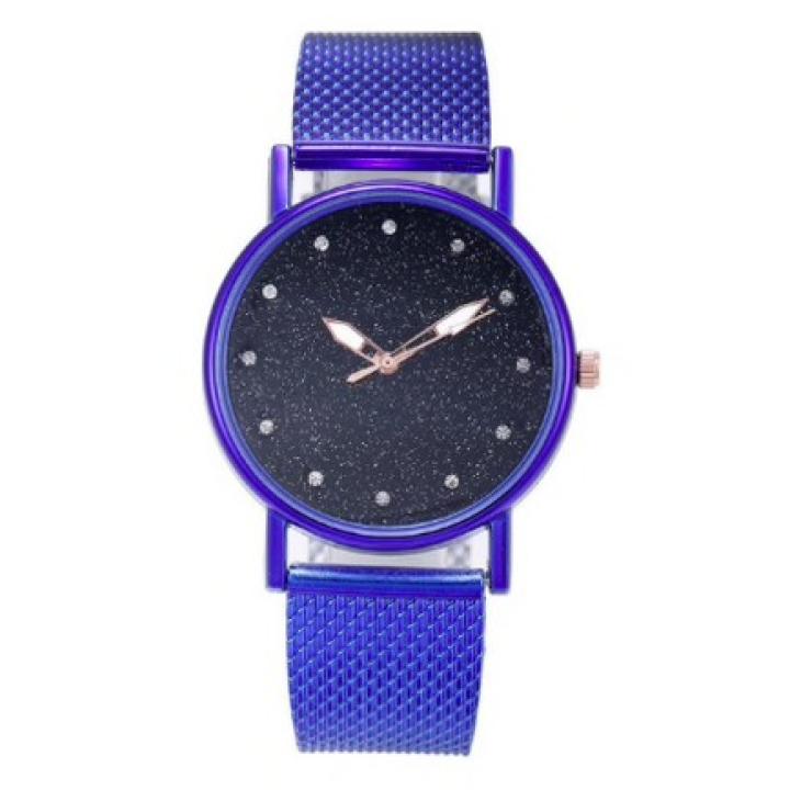 Hidzo Horloge Sterren Quartz ø 37 mm - Blauw - Staal