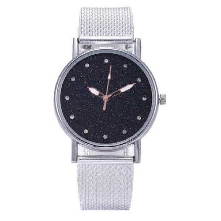 Hidzo Horloge Sterren Quartz ø 37 mm - Zilverkleurig - Staal