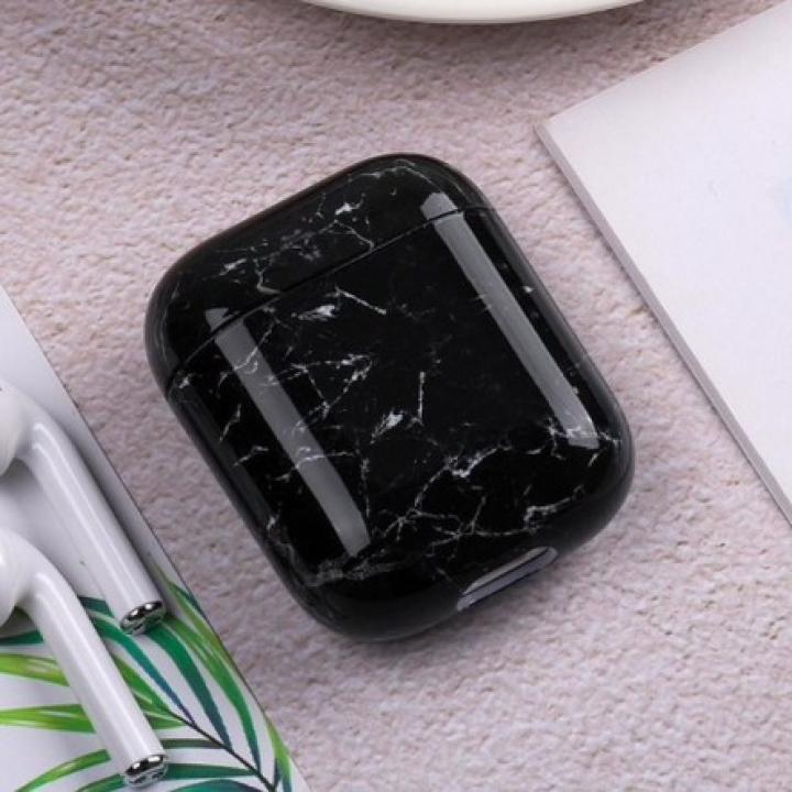 Hidzo hoes voor Apple's Airpods - Hard Case - Marmer Look - Zwart