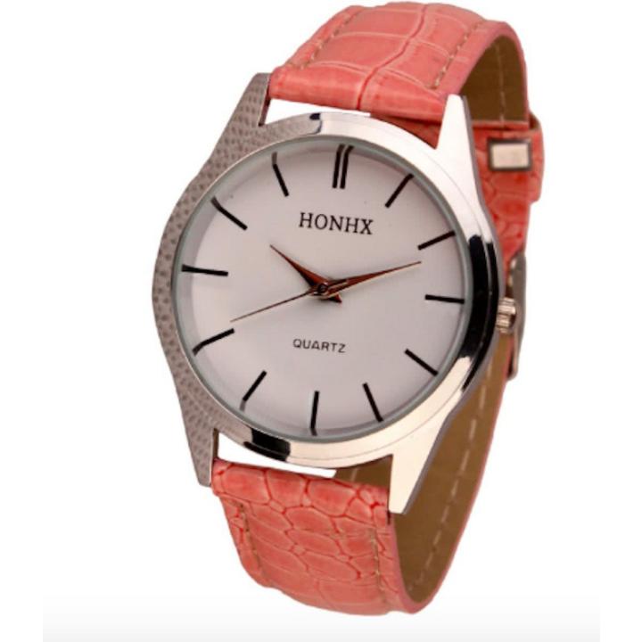 Hidzo Horloge Honhx ø 37 mm - Roze - Kunstleer