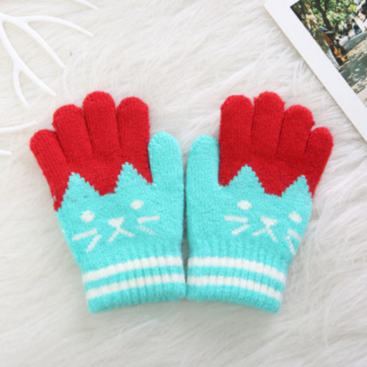 Hidzo Handschoenen - Kinderhandschoenen - Groen/Rood - Touchscreen