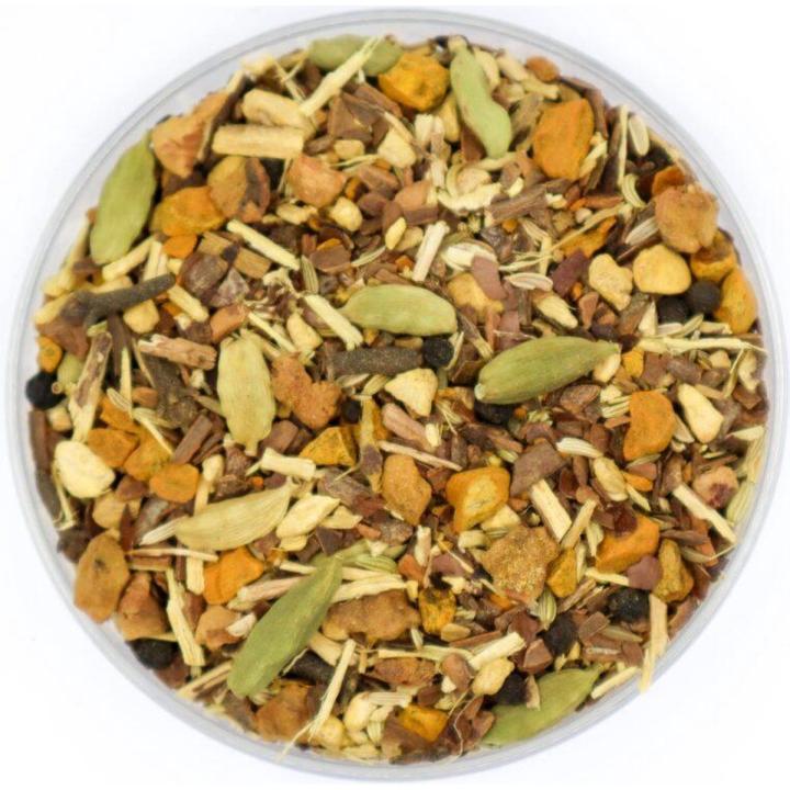 Kurkuma Chai Bio - Losse Thee - Pittig, kruidig en frisse thee - 125 gram Amberpot