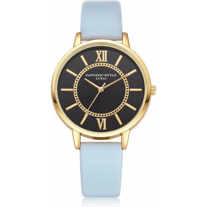 Hidzo Horloge LVPAI ø 37 mm - Blauw - Kunstleer