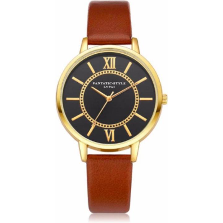Hidzo Horloge LVPAI ø 37 mm - Bruin - Kunstleer