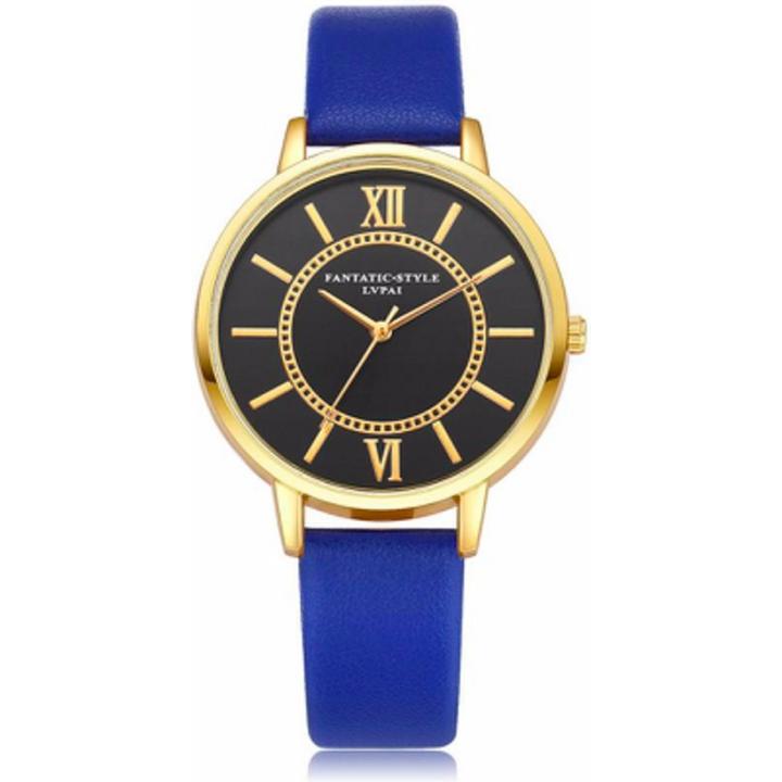 Hidzo Horloge LVPAI ø 37 mm - Blauw - Kunstleer