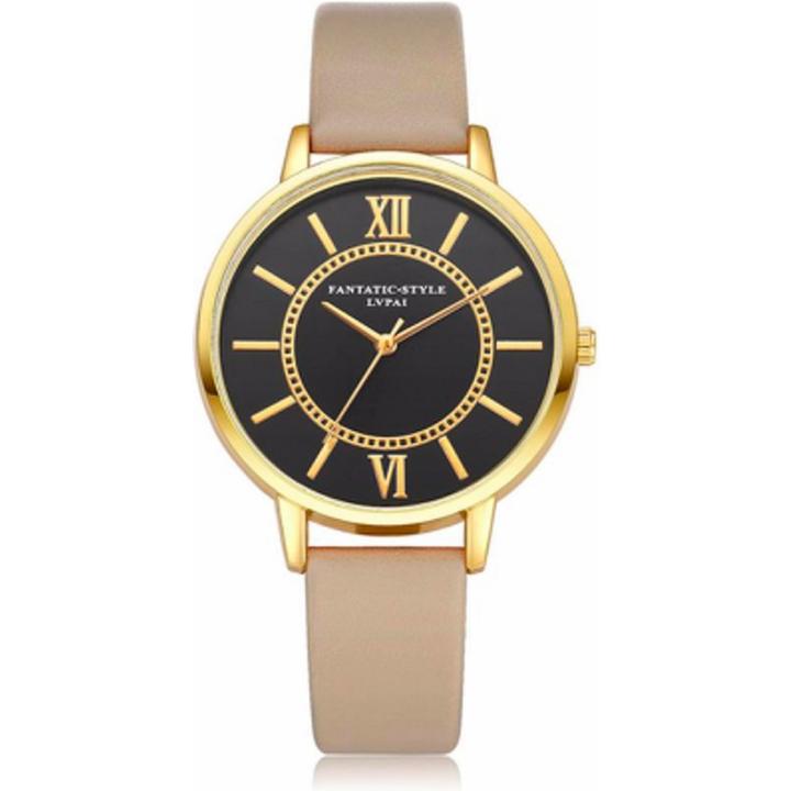 Hidzo Horloge LVPAI ø 37 mm - Kaki - Kunstleer
